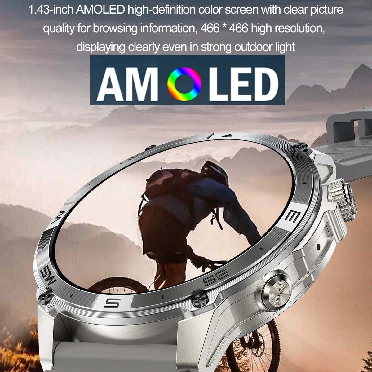Смарт-часы AMOLED с пульсометром и тонометром