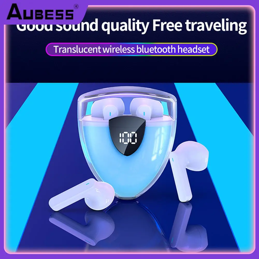 

Working Distance ≥ 10m Long Battery Life Headset Dual Host Touch Control Headset Translucent Design Sports Headset
