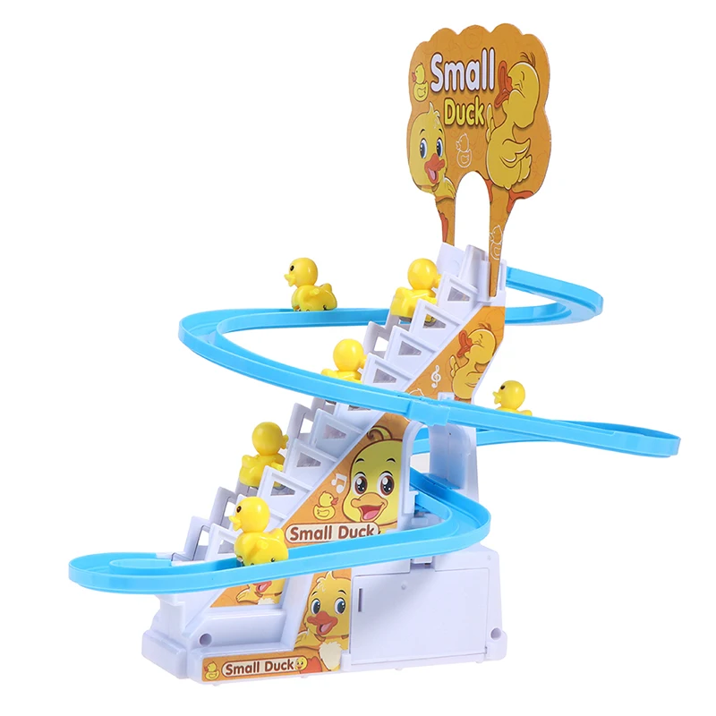 

Baby Toys Electric Duck Track Slide Toys Boys Girls Electric Climbing Stairs Toy LED Lights Musical Slide Toys for Children Kids