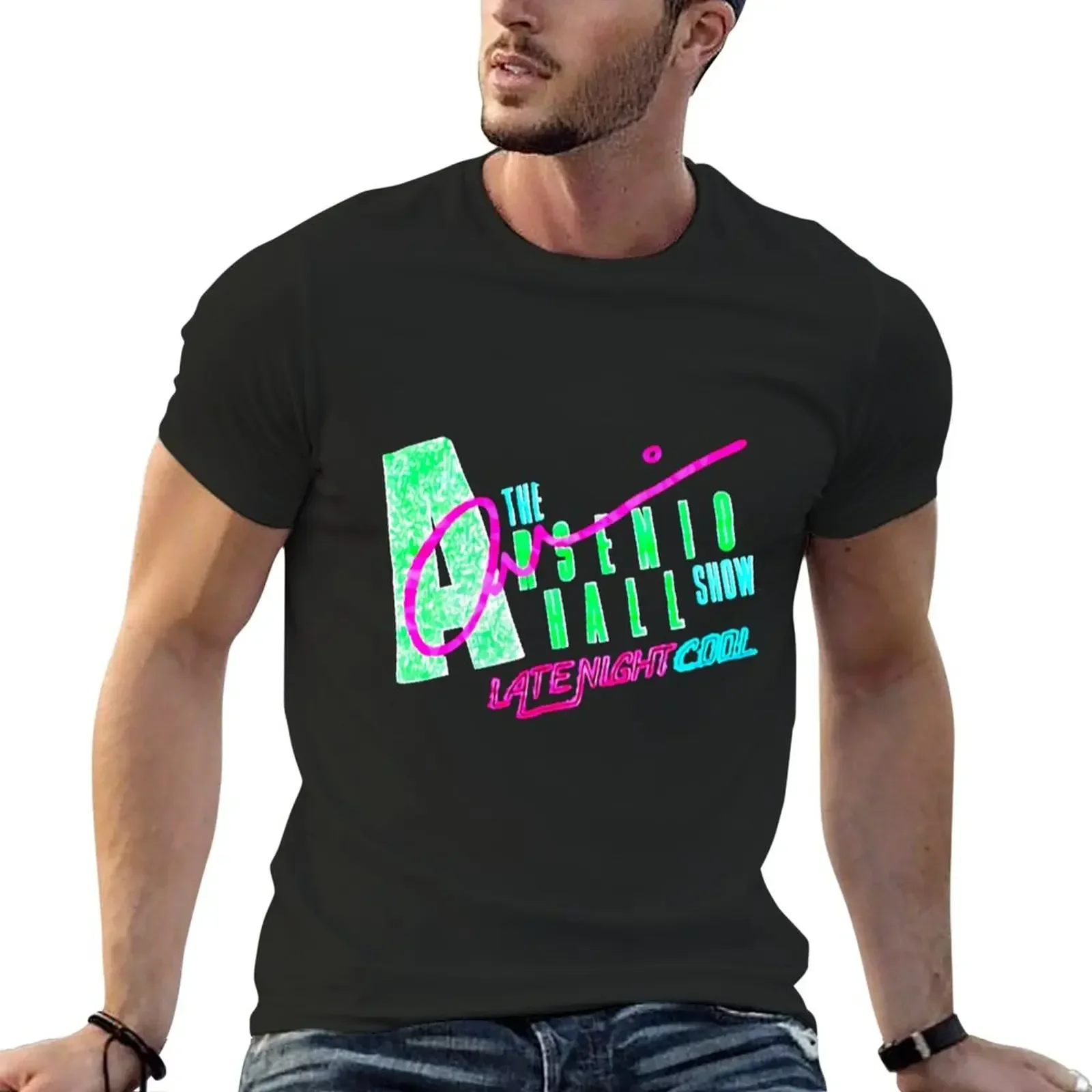 Мужская хлопковая футболка с изображением арсеньо-холла коллекция 1990 года