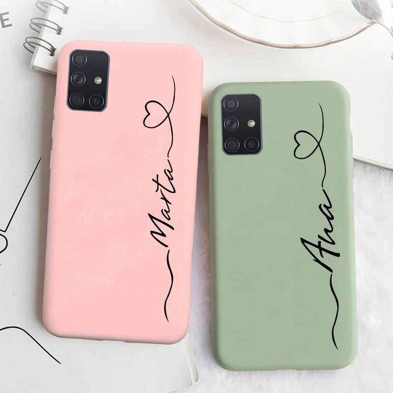 

Custom Name Initials Silicone Cover For Samsung galaxy S22 S21 S20 FE Ultra S10 S9 A12 A22 A32 A42 A52 A72 A51 A71 A50 Love Case