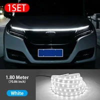 1x led drl car styling decorative lamps daytime running light atmosphere strip flexible for car hood decor waterproof dustproof