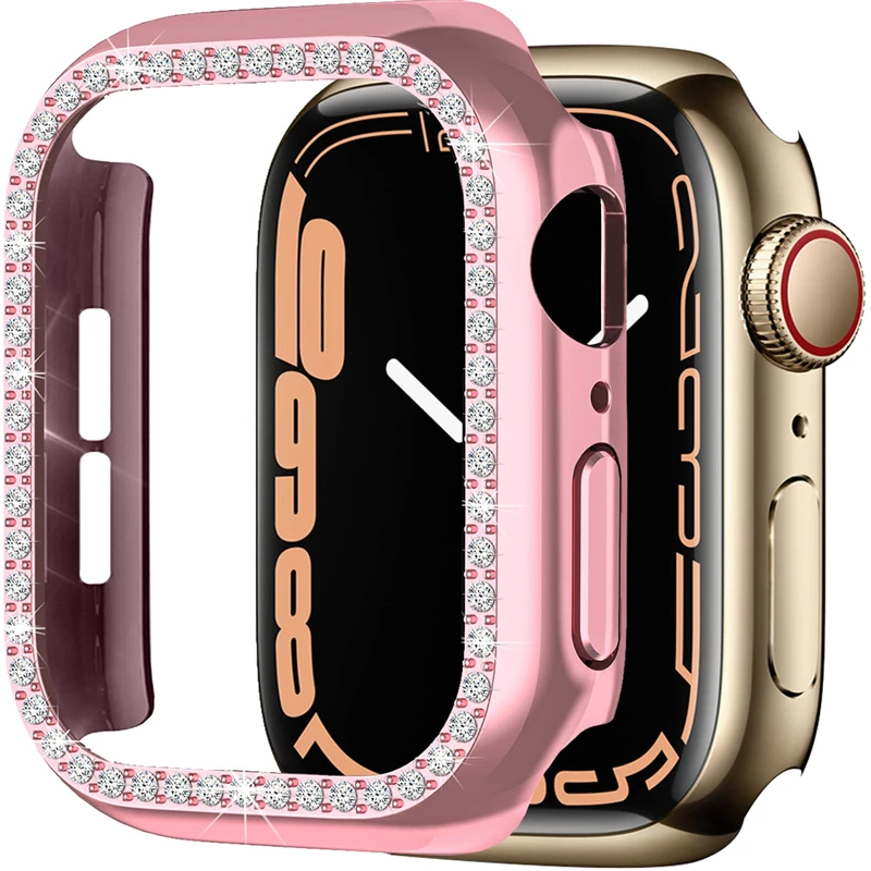 

Bling Cover For Apple watch Case 45mm 41mm 44mm 40mm 42mm 38mm Accessories Diamond bumper Protector iWatch series 3 4 5 6 SE 7