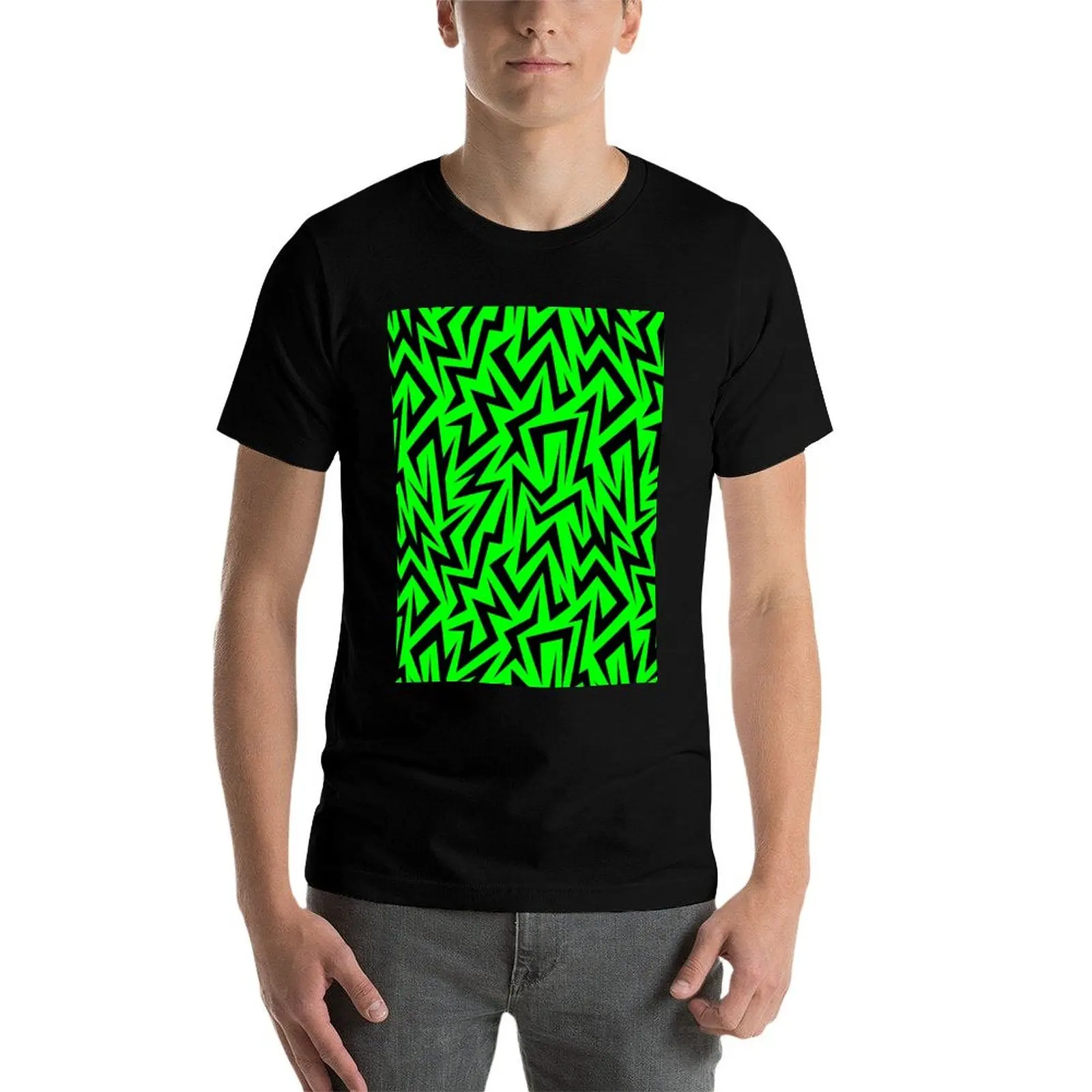 Фото Футболка Jagged Lines Slime Green для работы на открытом воздухе с короткими рукавами №3