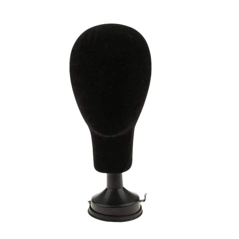 

3X Flocking Foam Mannequin Head Model Photography Props Adult Mannequin Head Mold Wigs Glasses Hat Display Holder Black