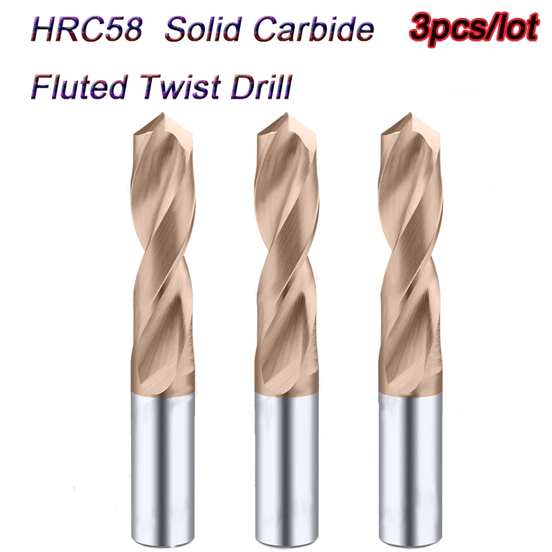 

3pcs Carbide Drill Bit Tungsten Steel Super Hard Twist Drill Bit Set Straight Shank Solid Integral Metal CNC Lathe Processing