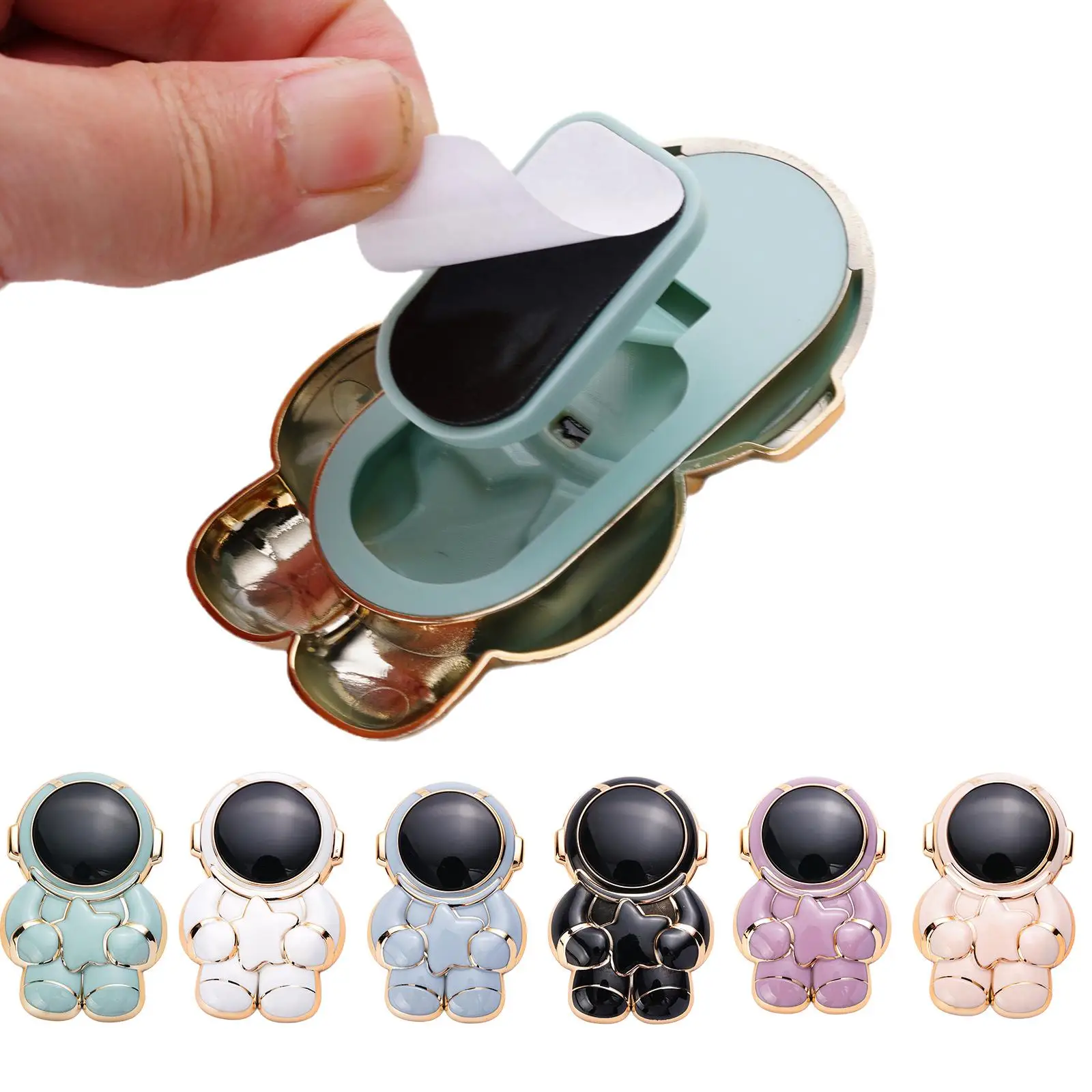 6D Plating Astronaut Hidden Stand For IPhone Universal 6D Astronaut Phone Stand Foldable Phone Mount Finger Phone Holder VIP