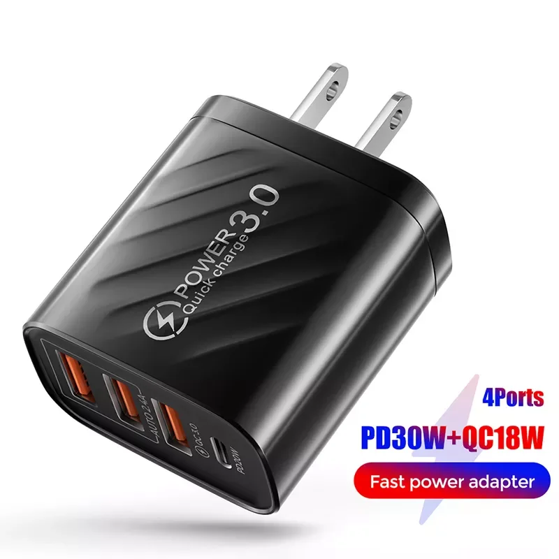 

USB Charger Quick Charge 4.0 3.0 PD 30W Wall Mobile Phone Charger For iPhone 13 12 11 Fast USB Type C Charger Adapter