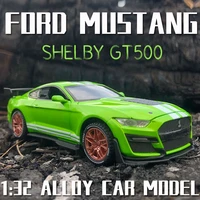 132 ford mustang shelby gt500 car model alloy die cast high simulation supercar pull back kid toy car childrens gifts baby