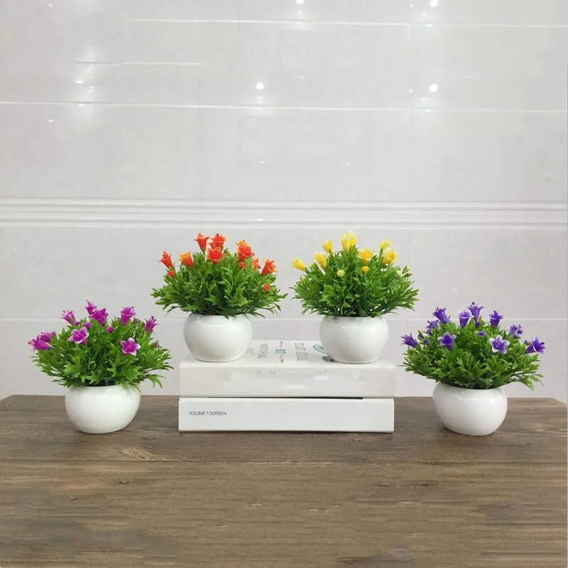 

Simulation Small Bonsai Artificial Plant Green Potted Fake Plastic Flower For Home Greening Decoration Ornaments Gifts Wholesale