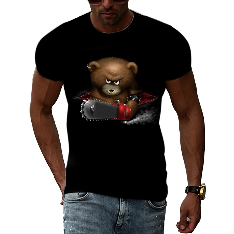 

Animal Funny Pattern 3D T Shirt For Men Kawaii Pig Cock Dog Music Guitar Pattern Print T-shirts Summer Boy Girl Children Clothes