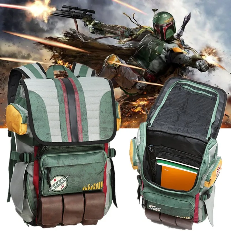 

Star Wars The Mandalorian Bounty Hunter Boba Fett Cosplay Costume Armor Backpack Computer School Bag Halloween Props Xmas Gift