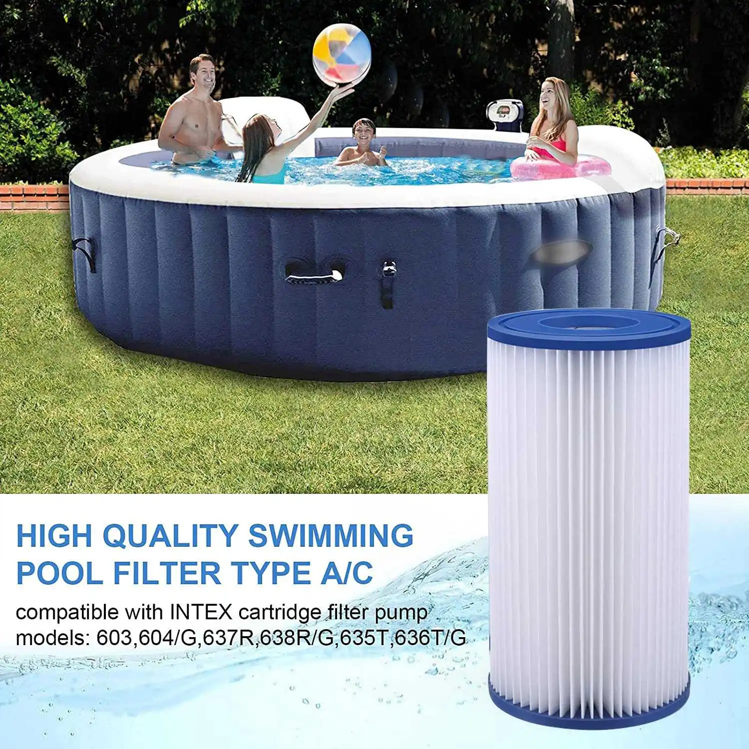 Сменные фильтрующие элементы для бассейна из 6 частей A или C совместимы с простым