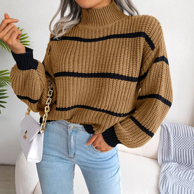 Sweater Women White Black Lantern Sleeve Pullover Knitted Sweaters 2022  Autumn Winter New Fashion Temperament Casual O Neck Tops - купить по  выгодной цене | AliExpress