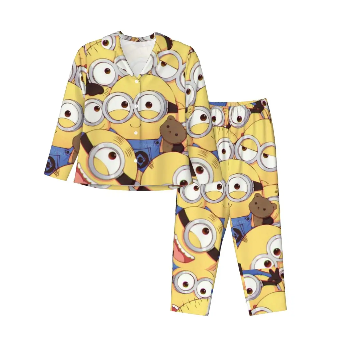 Женский пижамный комплект Minions из 2 предметов для женщин повседневный костюм с