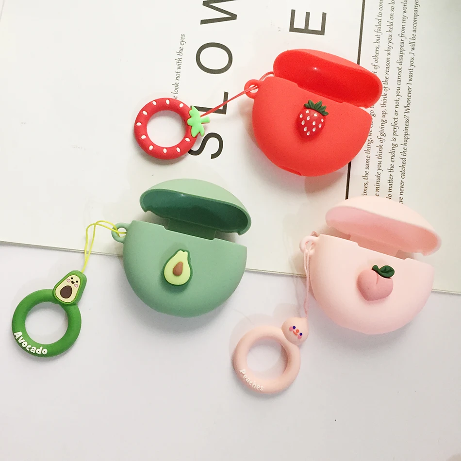 

For huawei freebuds 5i Case Cartoon Cute Fruit Anti-lost Ring Silicon Protect Cover freebuds5 i Wireless Earphone Case