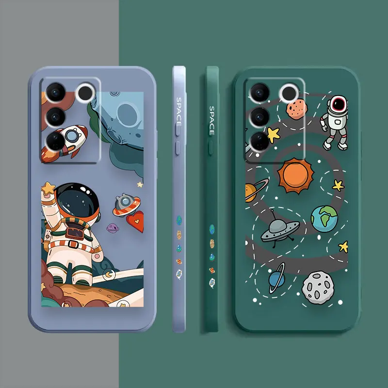 Case For VIVO S5 S6 S7 S9 S9E S10 S12 S15 S16 S16E V19 V20 V21 V23 V25 V27 PRO 5G Case Funda Cqoue Shell Space Astronaut GALAXY