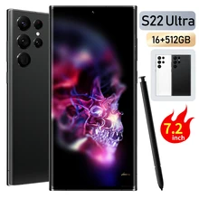 Global Version Celular S22 Ultra 7.2Inch Full Screen Android 12 Smartphone 5G Dual Card HD 16GB 512GB 4G Mobile Phone Case