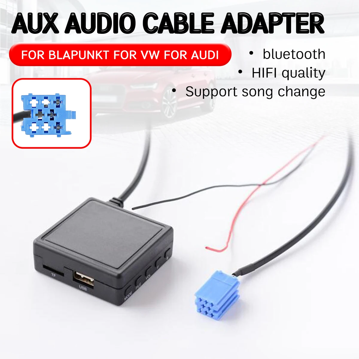 

bluetooth Aux Receiver For AUDI Chorus Concert for Blaupunkt For vw Delta Beta For Becker Cable with USB,mic Hands-free Adapter