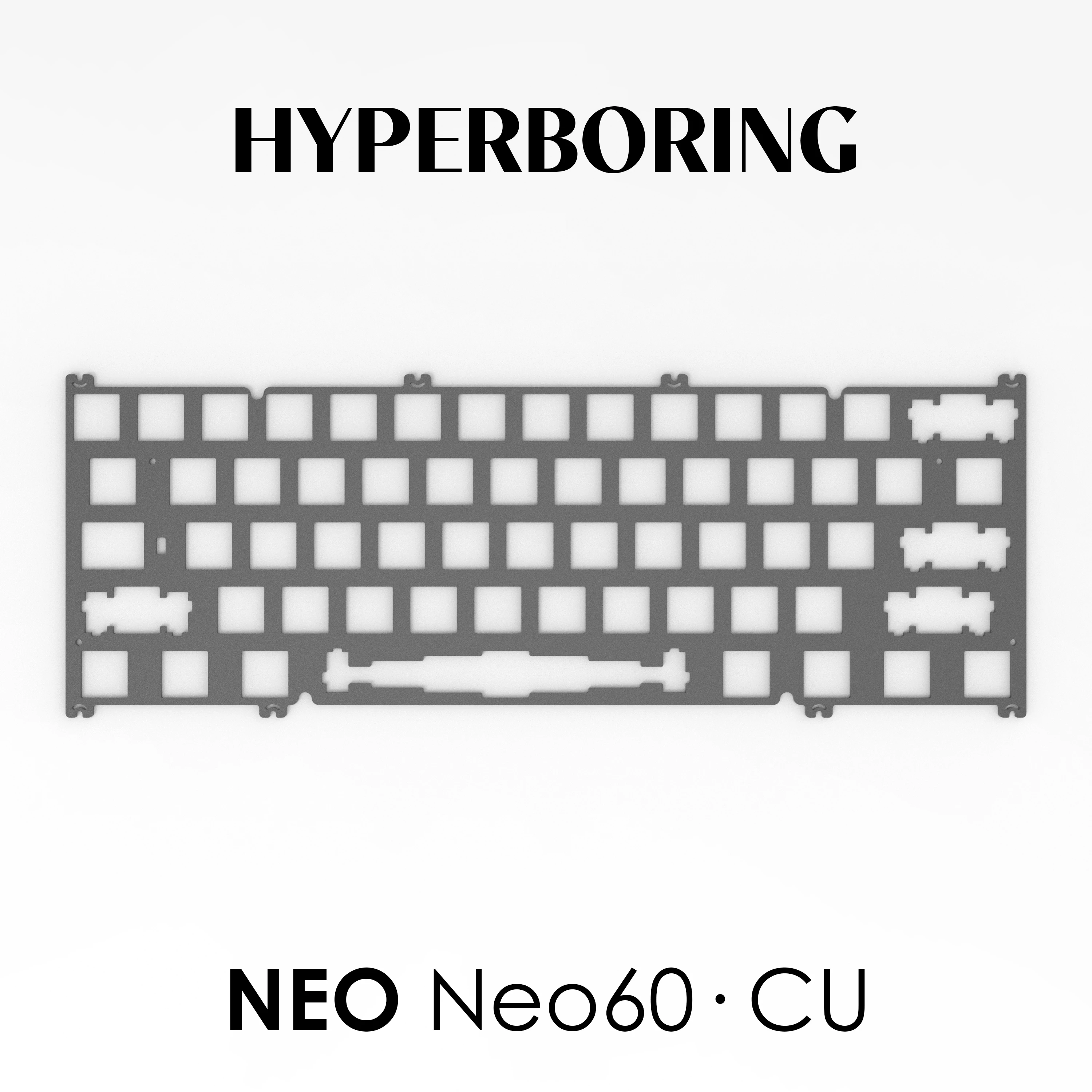 Фото Механическая клавиатура Neo60 CU, пластины для ПК PP FR4 Алюминий CF (для крепления на печатной плате и крепления на пластине) №1