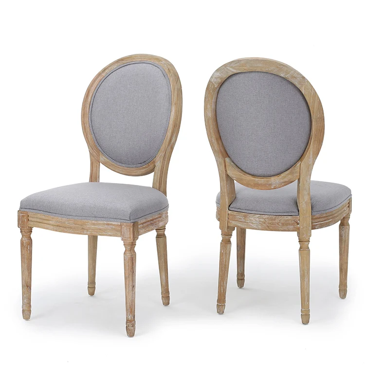 U.S. Warehouse Stock French Provincial Antique Style Round Back Wooden Dining Room Chair