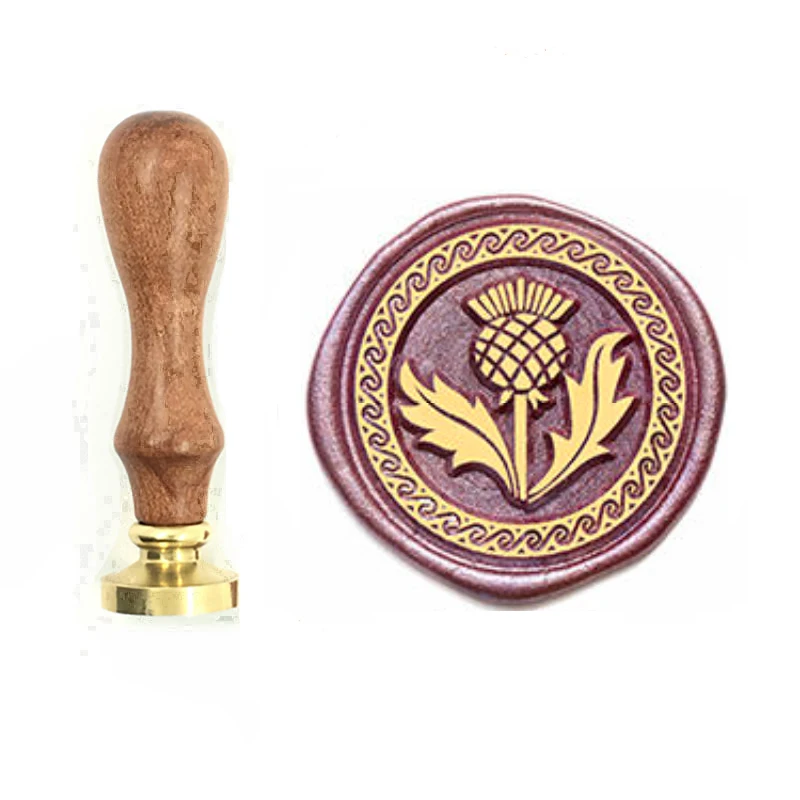 Изысканное восковое украшение с деревянной ручкой, искусственная медная восковая печать высокого качества 20