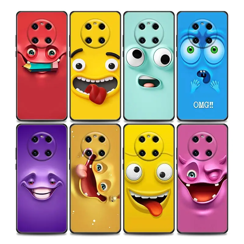 

Phone Case for Huawei Y6 Y7 Y9 2019 Y6p Y8s Y9a Y7a Mate 10 20 40 Pro Lite RS Soft Silicone Case Cover Funny Faces Cartoon Art