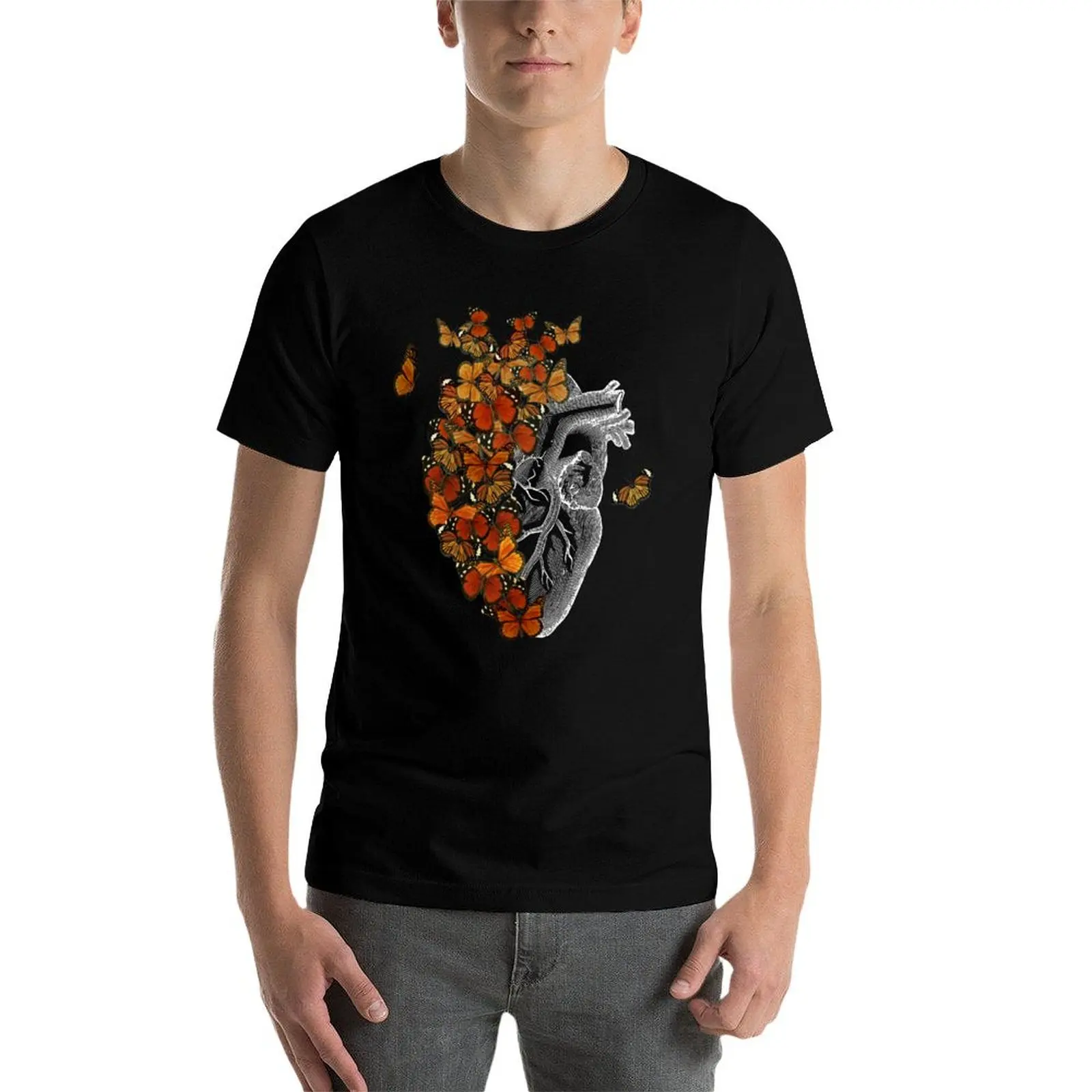 Фото t Tobe by рубашка однотонная хлопковая мужская футболка Monarch Fonseca с бабочкой рубашки с сердечками забавные №3
