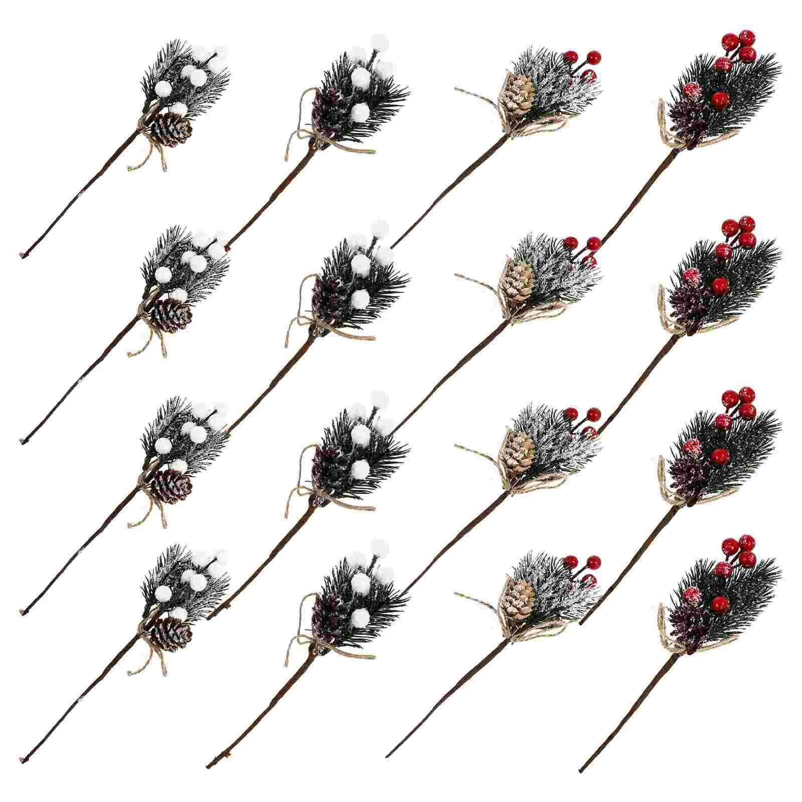 

Picks Pine Berry Christmas Artificialspray Pinecone Holly Stemsdecorative Assorted Berries Pinecones Coneswith Faux Branches Red