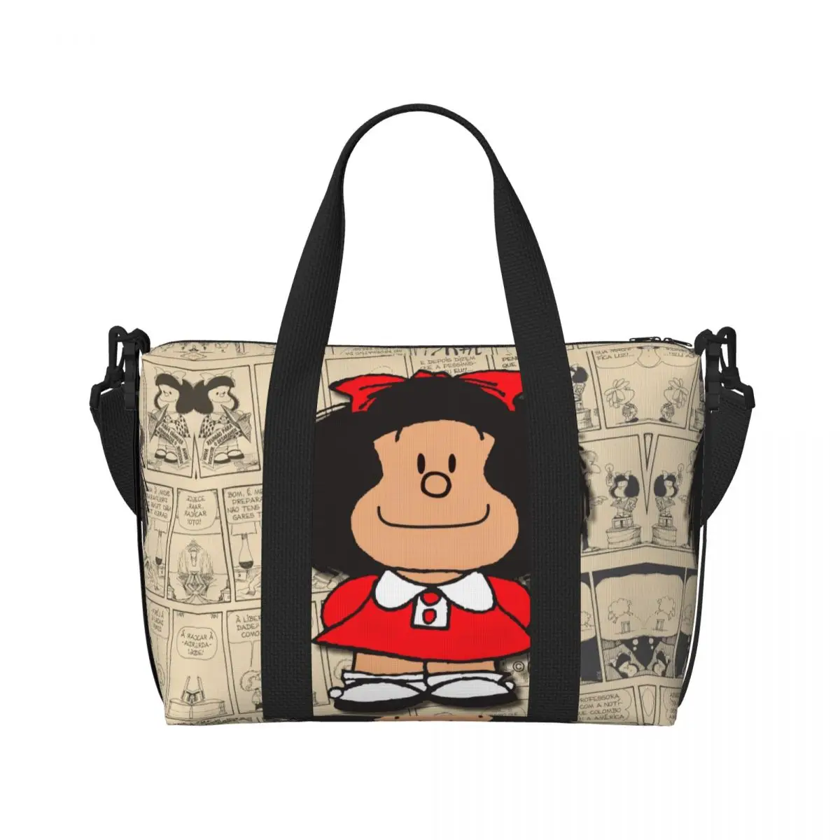 Винтажная пляжная сумка-тоут Mafalda Manga для женщин очень большая спортивная сумка