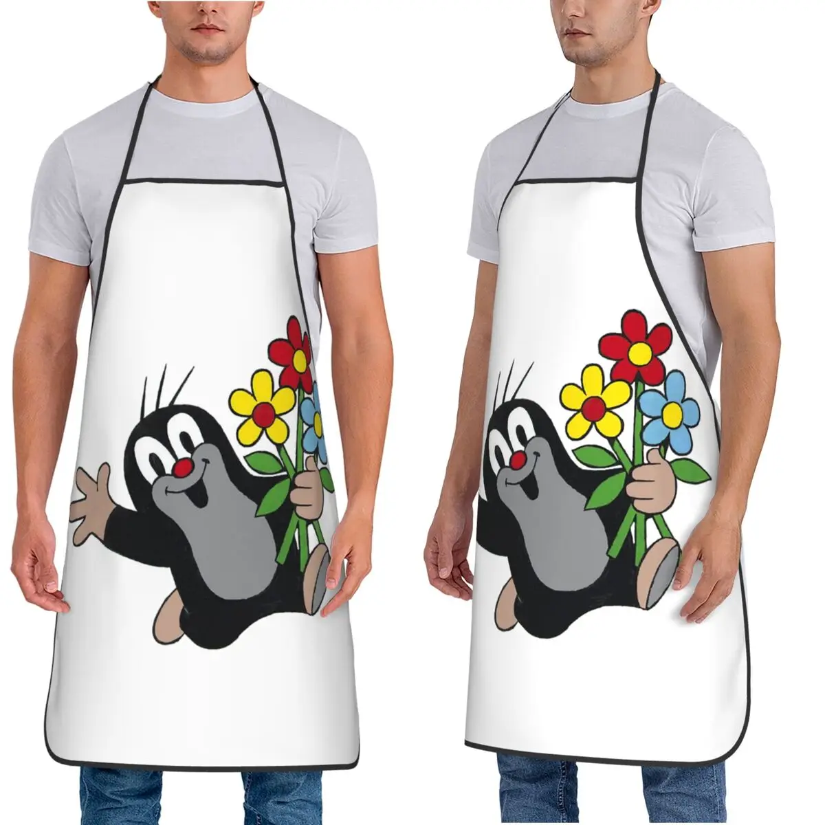 Фото Милые фартуки Happy Mole Krtek для шеф-повара, кулинарии, кухни, нагрудник без рукавов, кухонный сарафан для уборки для женщин и мужчин, садоводства №2