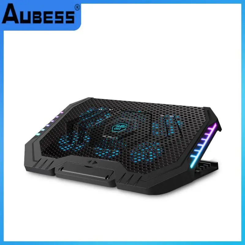 

Dc 5v Air Cooler Notebook Stand Multiple Light Effects Cooling Fan Base Suit With 6 Fans Six-core Heat Sink Laptop Stand