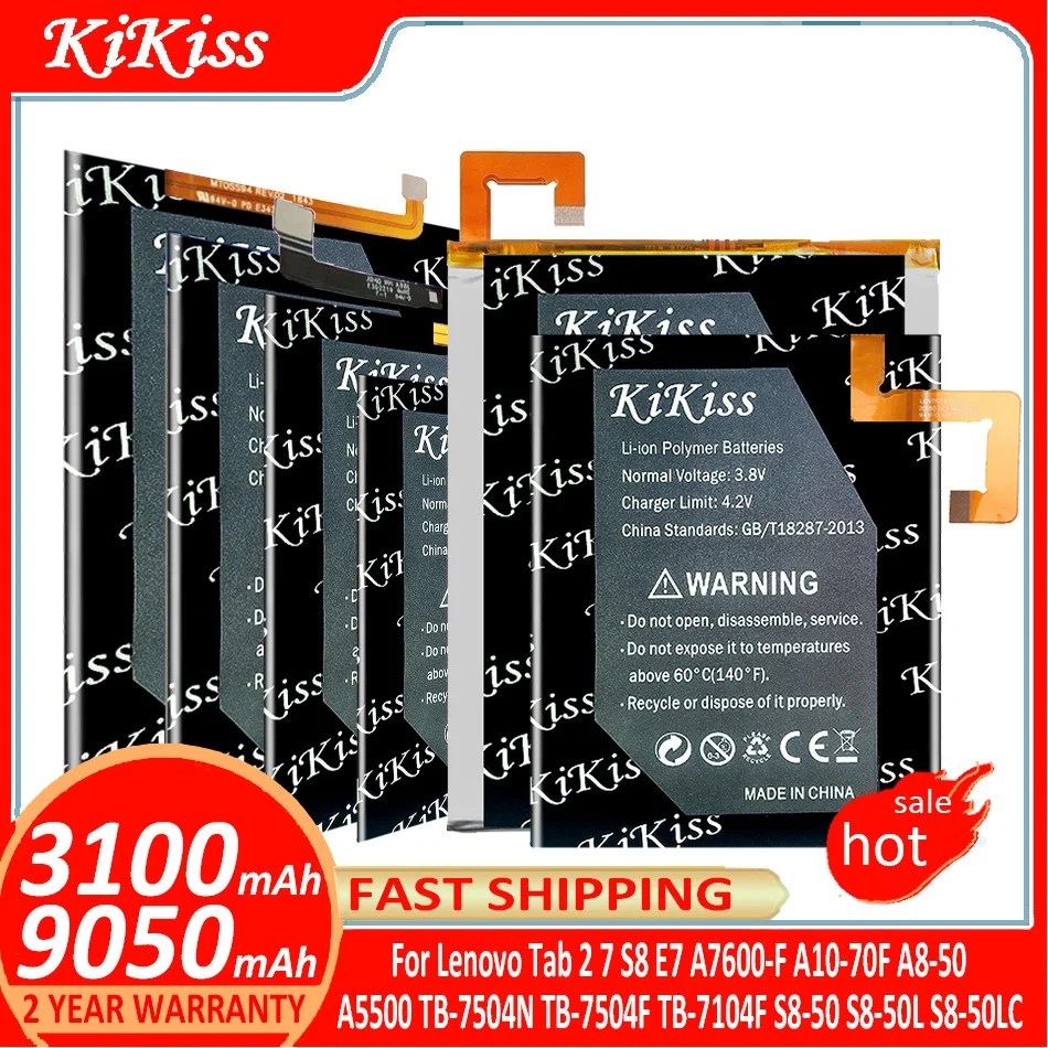 

KiKiss Battery For Lenovo Tab 2 7 S8 E7 Tab2 Tab7 A7600-F A10-70F A8-50 A5500 TB-7504N TB-7504F TB-7104F S8-50 S8-50L S8-50LC