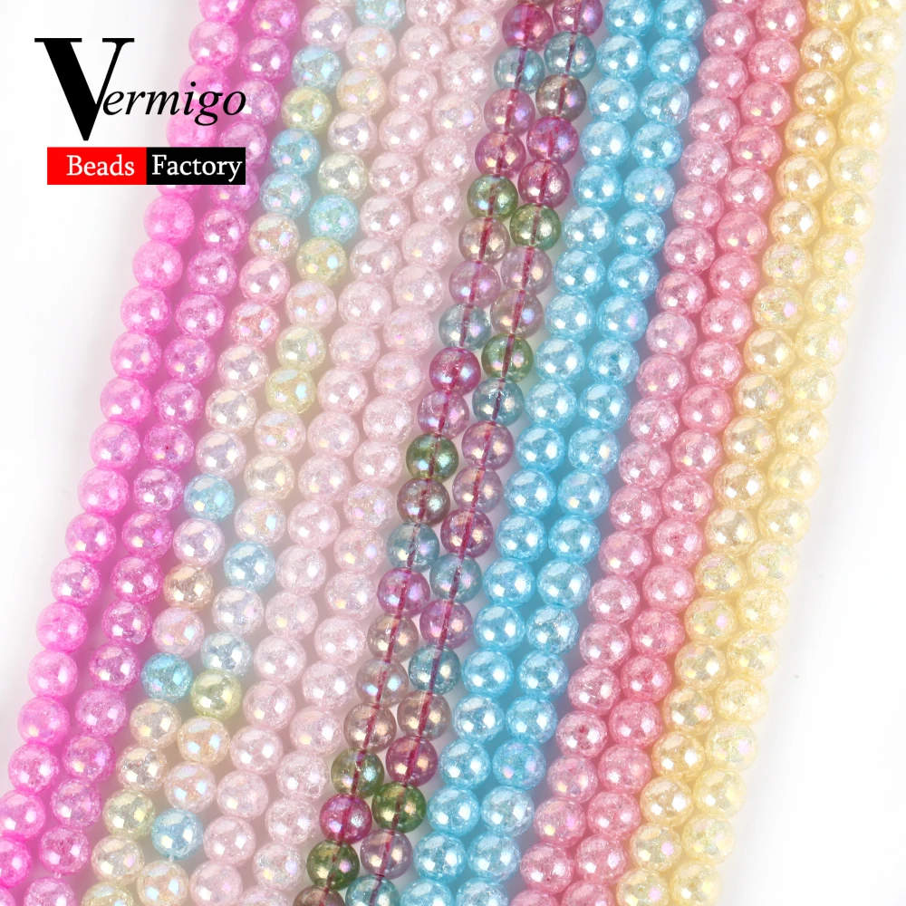 Бусины из натурального камня 6, 8, 10 мм, цветные расколотые кварцевые бусины AB для изготовления ювелирных изделий «сделай сам», аксессуары для браслетов, ожерелий