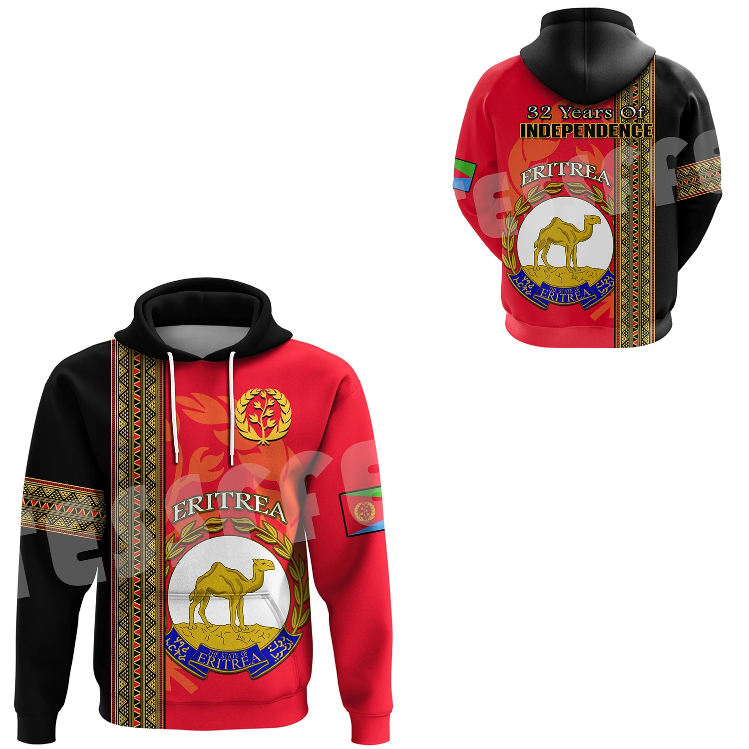 

Custom Name Eritrea Africa Country Flag Tribe Retro Tattoo Streetwear 3DPrint Harajuku Casual Funny Pullover Jacket Hoodies X5