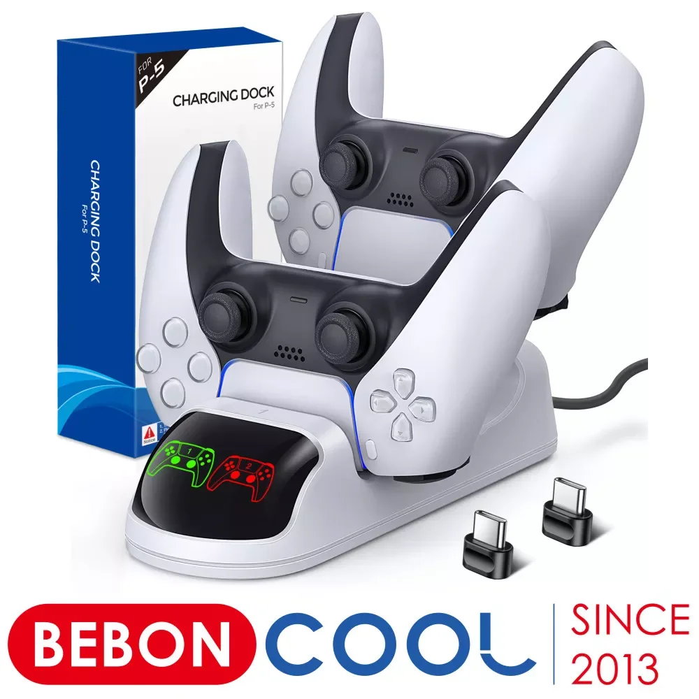 

For PS5 Controller Charger Dual USB Type-C Fast Charging Dock Station Stand For Playstation 5 DualSense Accessories Carregador