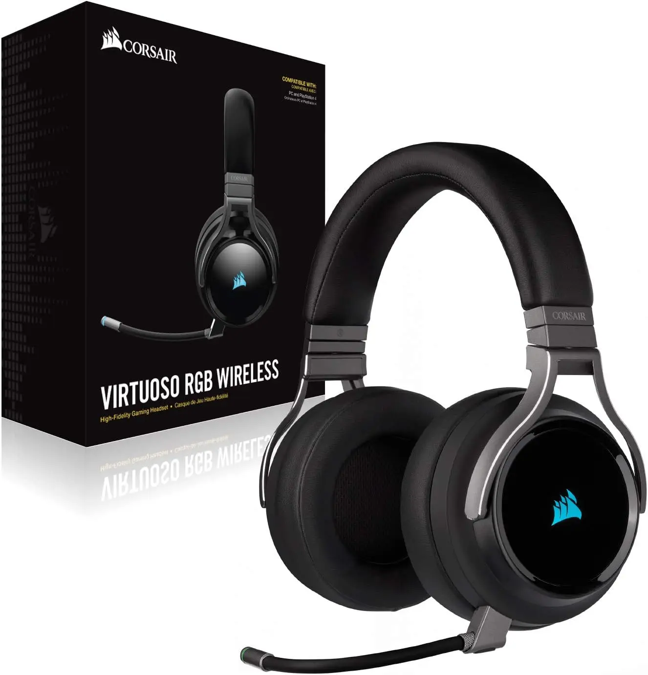 

Corsair Virtuoso RGB Wireless Gaming Headset - High-Fidelity 7.1 Surround Sound w/Broadcast Quality Microphone