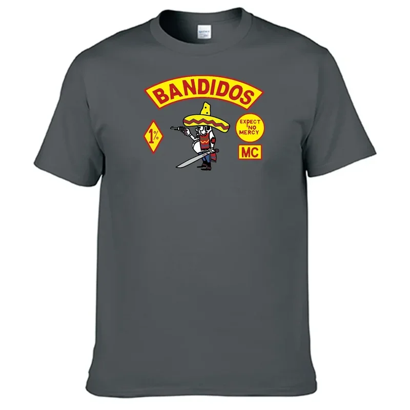 Мотоциклетная клубная футболка Bandidos MC мужская рубашка из 100% хлопка N05