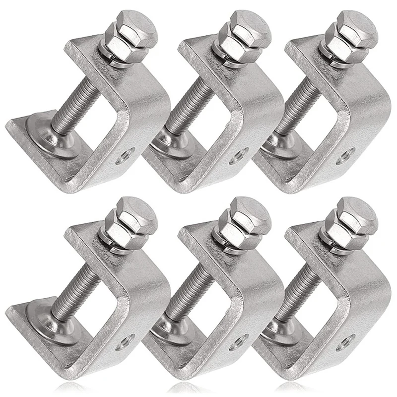 

6Pcs C Clamps,U Clamps For Metal Working, Small Desk Clamp With Stable Wide Jaw Opening & Protective Pads/I-Beam Design
