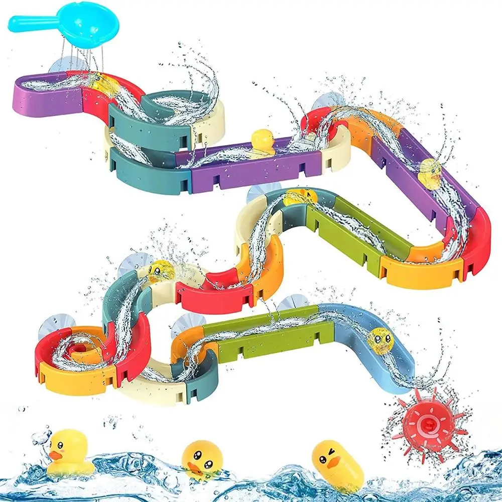

New Rainbow Shower Pipeline Slide Baby Bath Toy Kids Sucker Tracks Bathroom Educational Water Game Toy for Children Gifts