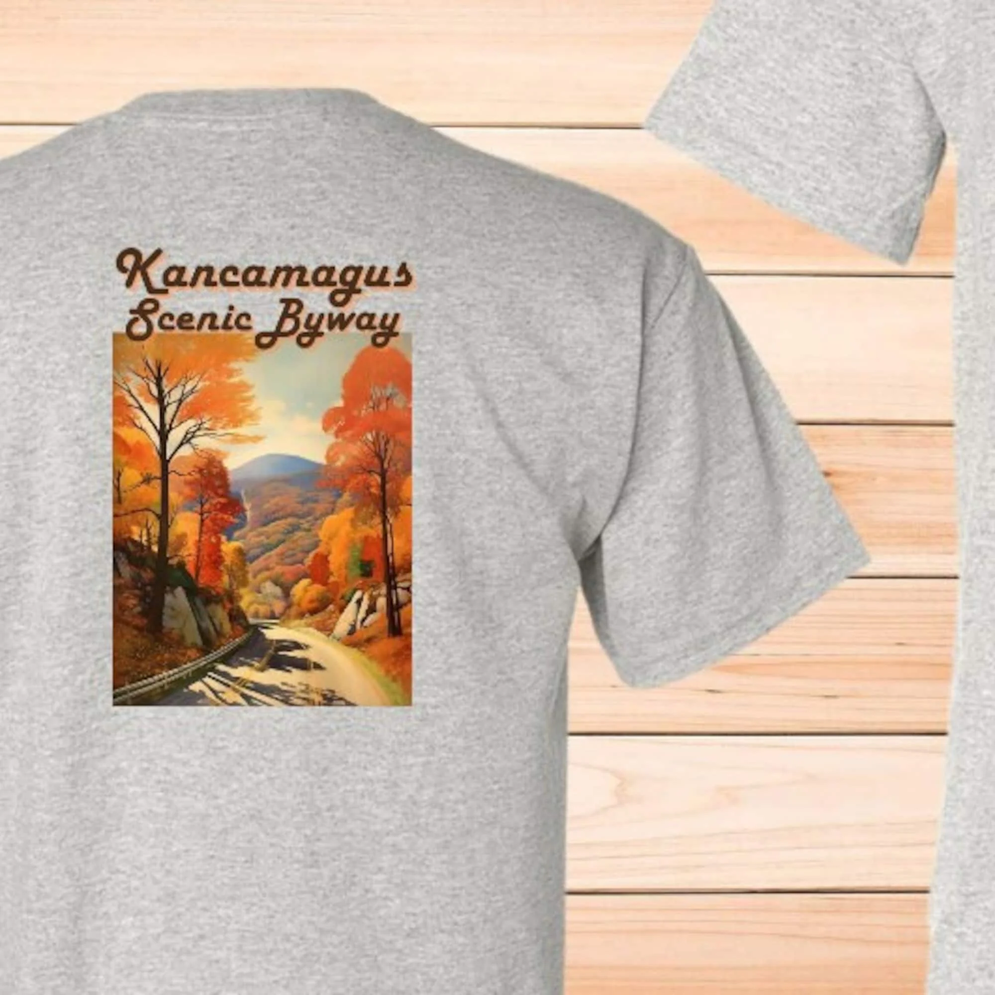 Kancamagus National Scenic Byway двухсторонняя Футболка с принтом новинка сувенир в виде белых