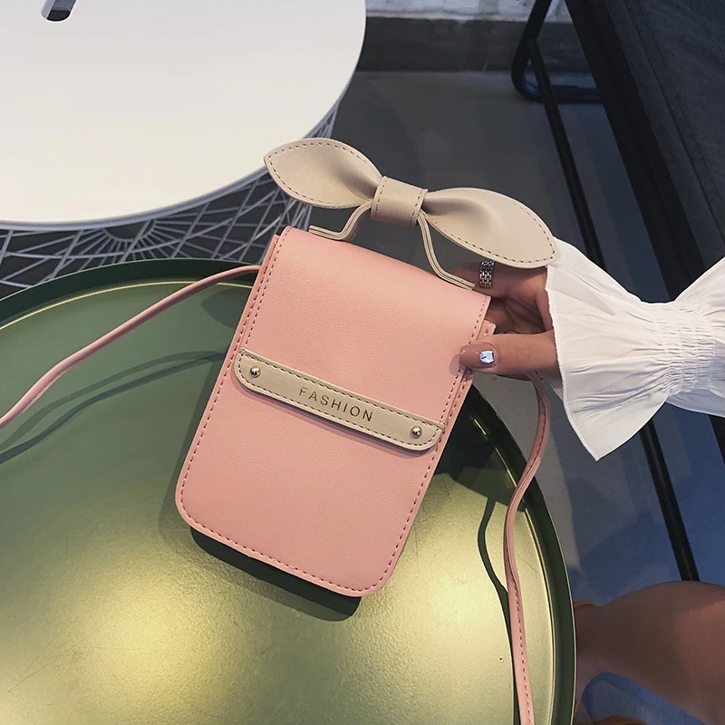 

Handbags Women Bag Female Shoulder Bag Messenger Bag Large-capacity Mirror Bow Decoration Mobile Phone Bag Wallet Card Case