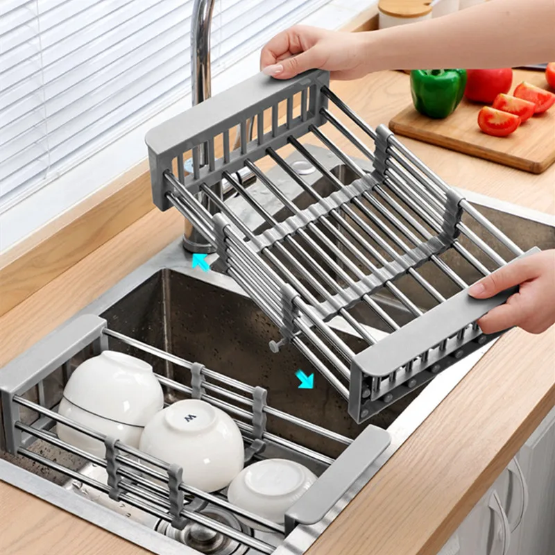 

Adjustable Stainless Steel Sink Rack Sink Dish Rack Dish Drainer Dish Holder Kitchen Sink Drainer Storage Rack Dish Drying Rack