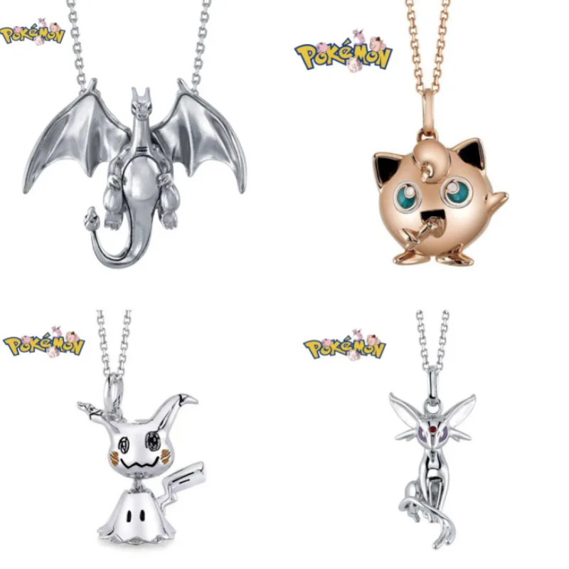 

Pokemon Mimikyu Charizard Eevee Psyduck Gengar Cartoon Anime Fashion Trends Men Women Necklaces Pendants Birthday Gift