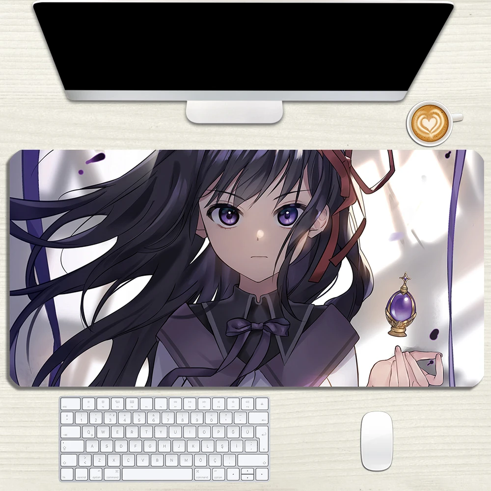 

Anime Puella Magi Madoka Magica Mouse Pad Akemi Homura Fashion Gamer Mousepad Rubber Lock Edge Large Mouse Mat Desk Pad Props