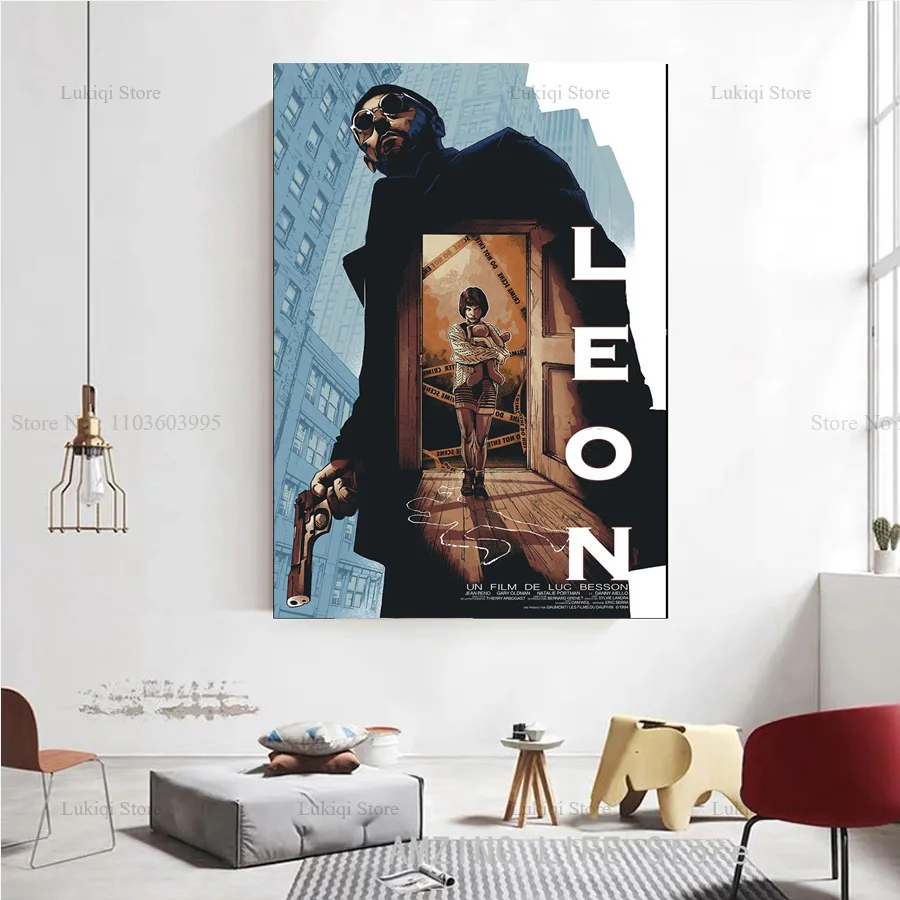 Винтаж классическое кино J-Jean Reno портрет Leon постер печать на холсте картина стену