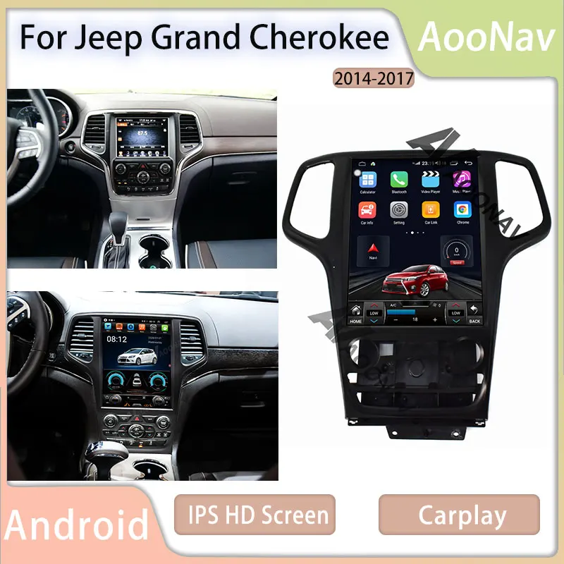 

12,1 дюймов 64 Гб 8 ядер Carplay радио для Jeep Grand Cherokee 2014 2015 2016 2017 GPS мультимедийный плеер Навигация Система Android