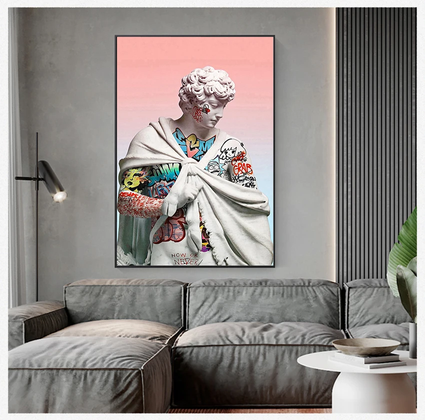 

Декоративные художественные принты на холсте для гостиной, дома, спальни, декор, скульптуры Vaporwave, художественный модный постер, картина на ...