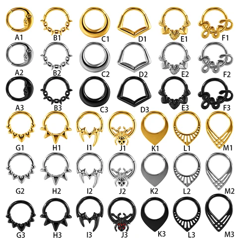 Кольца и серьги для пирсинга перегородки Dreamlee из нержавеющей стали 16г