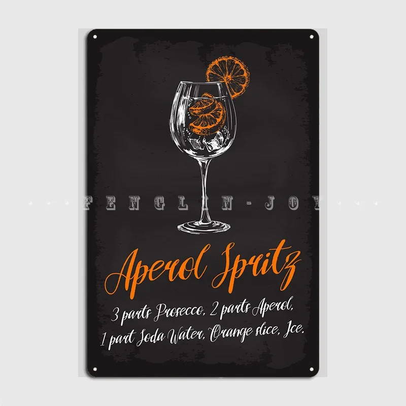 Aperol Spritz рецепт плакат металлическая пластина бар пещера клубный дизайн